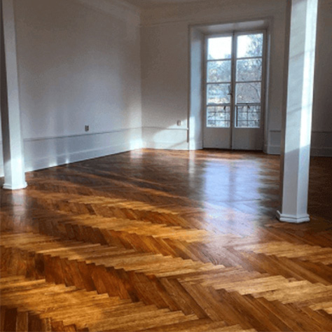 Polish parquet floors with linseed oil.